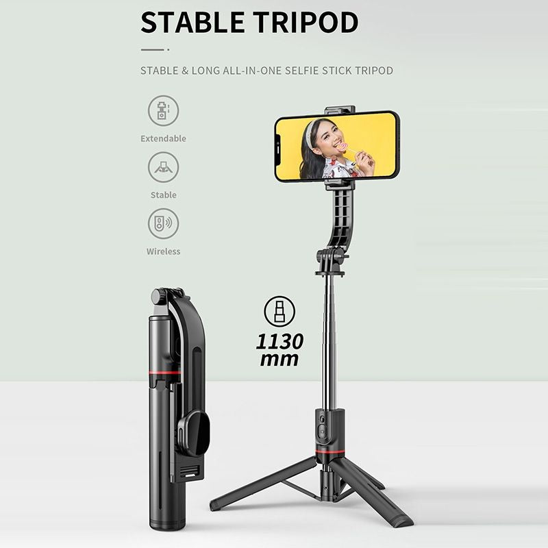 Wireless 1.13m selfie stick tripod