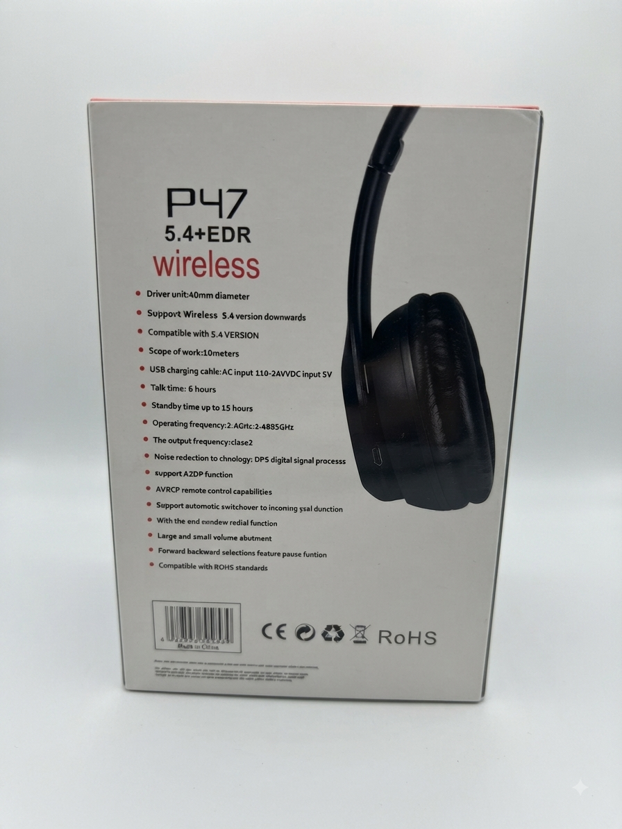 P47 5.4+EDR Wireless Bluetooth Headphones