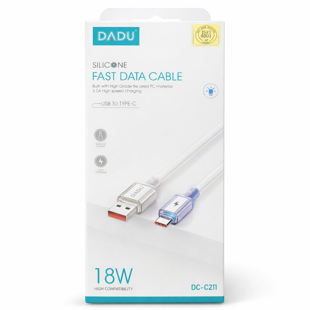 DADU 18W USB to Type-C Fast Charging Cable (1m) – Silicone High Speed Data & Charge