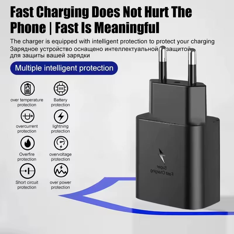 Samsung 45w Super Fast Charger PD Adapter EU US Type C Cargador For Galaxy S26 S25 FE S24 Ultra S23 Plus A55 A56