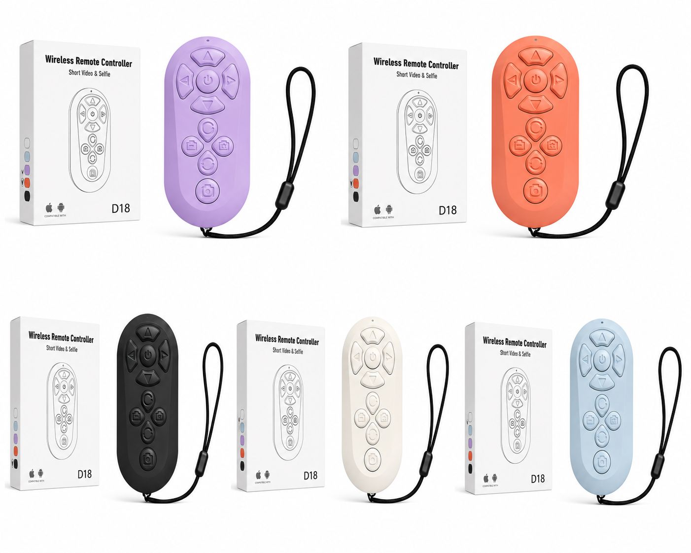 Wireless Remote Control for TikTok, Camera & Hands-Free Scrolling