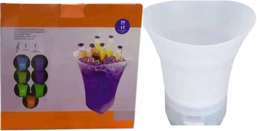 7L LED Colour Changing Ice Bucket with Bluetooth Speaker