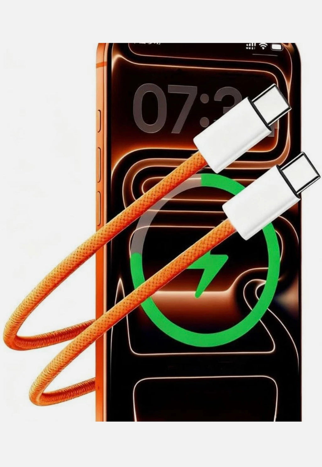 Generic iPhone 17 Pro Max Fast Charging Wall Charger Set, 40W Cosmic Orange Dynamic Power