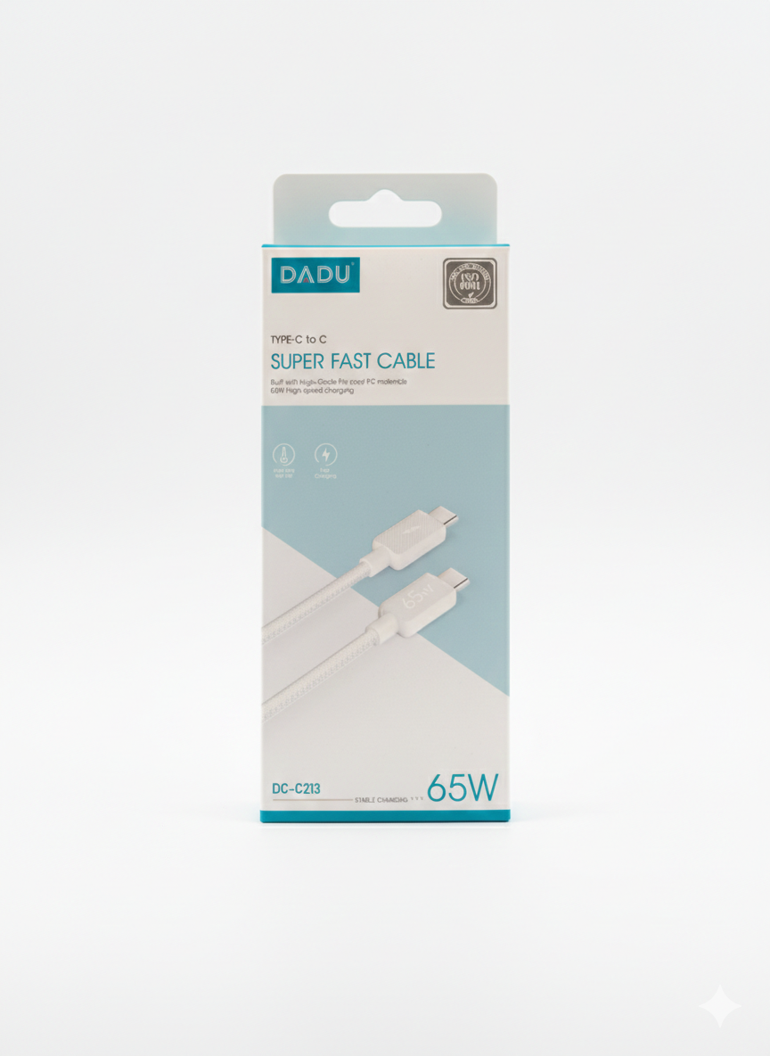 DADU 65W Super Fast Type-C to Type-C Cable (DC-C213) – Fast Charging & Data Cable