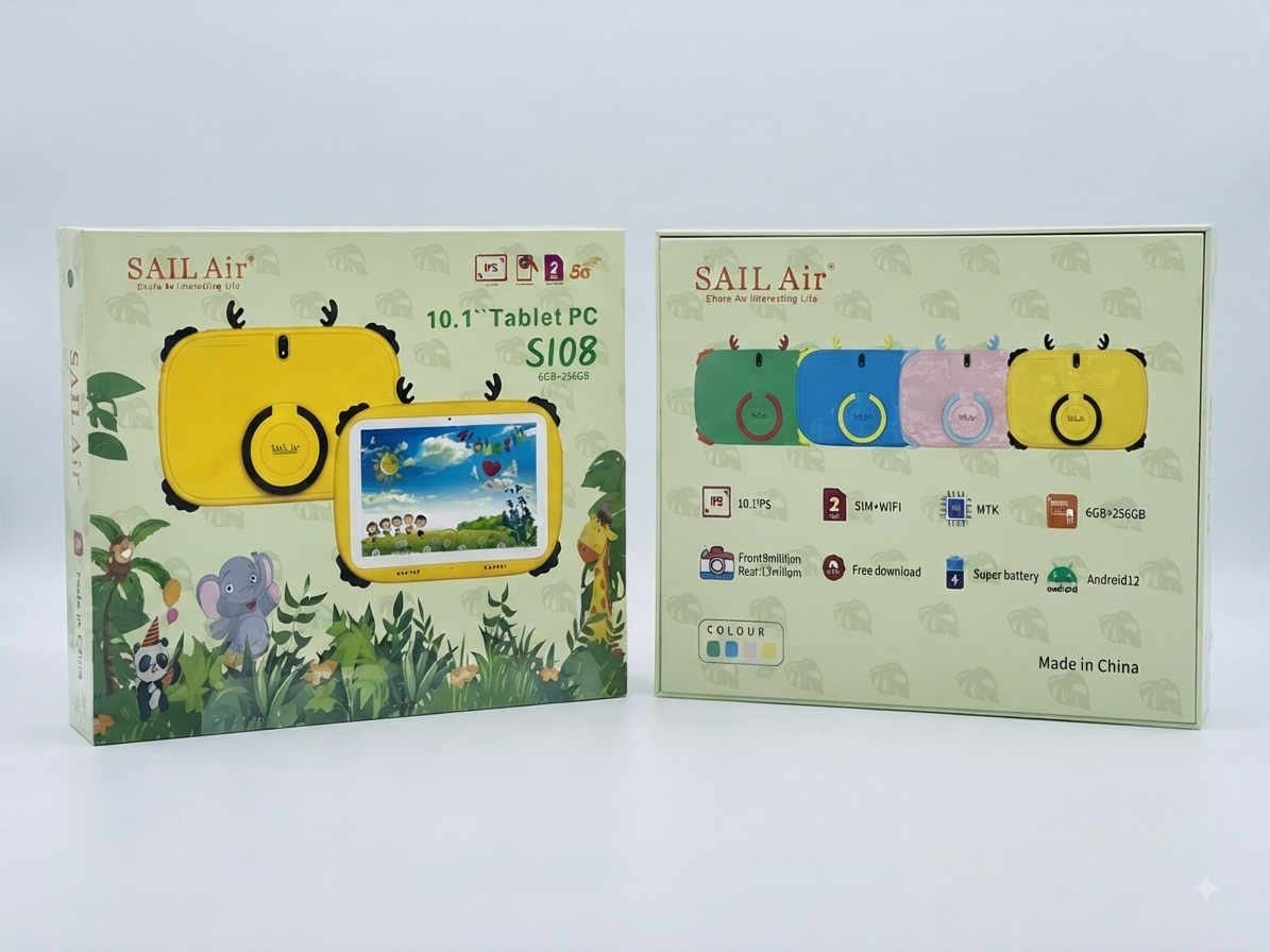 SAIL Air S108 10.1" Kids Tablet – 6GB RAM, 256GB Storage, Android 12