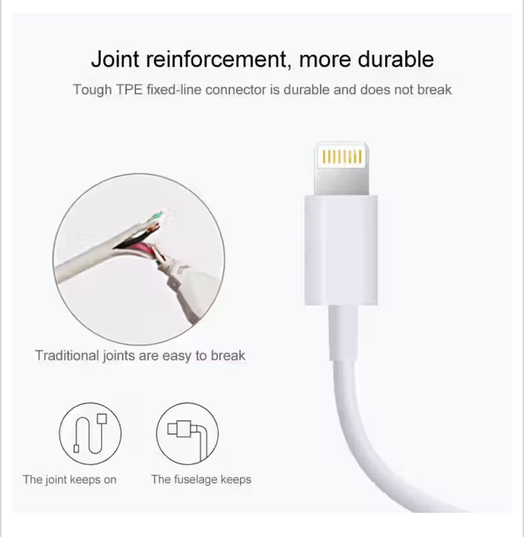 2M USB A To Lightning - Fast Data Charging Cable For iOS Devices