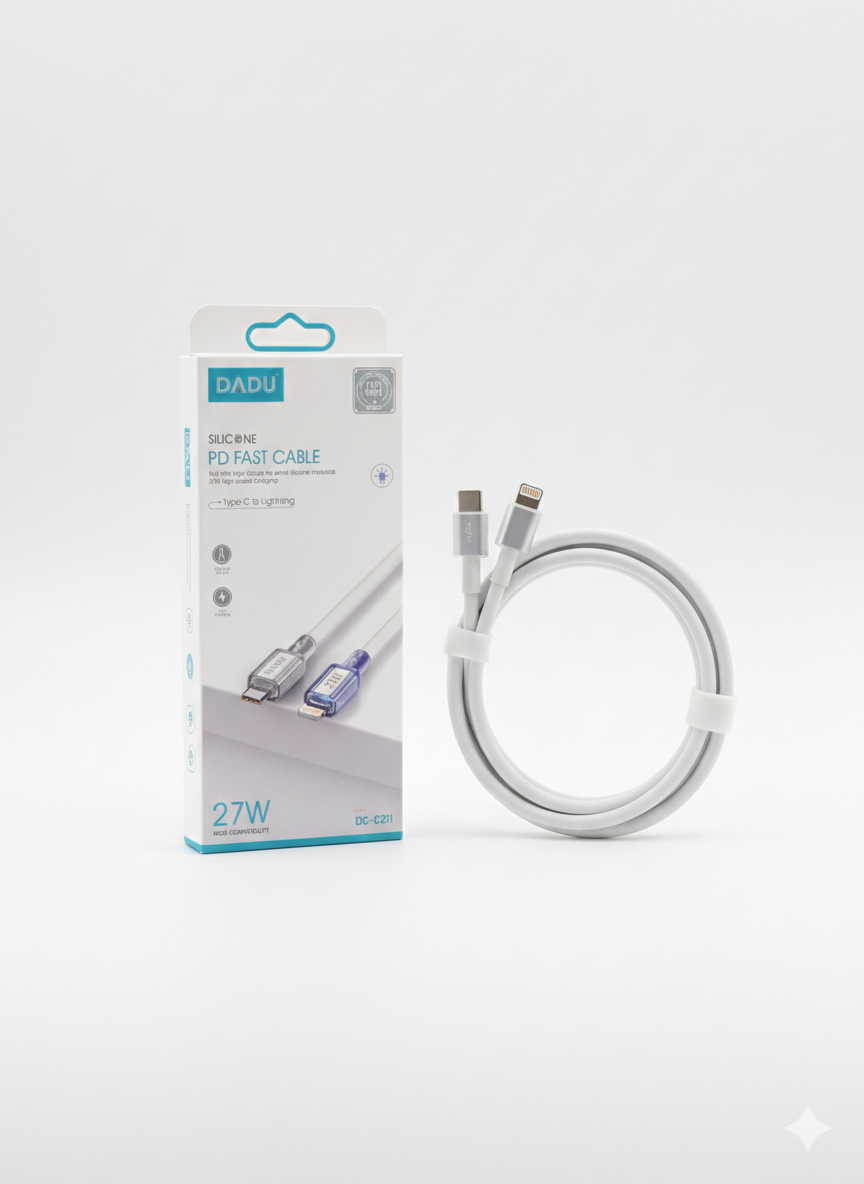 DADU 27W PD Fast Charging Cable – Type-C to Lightning (Silicone)