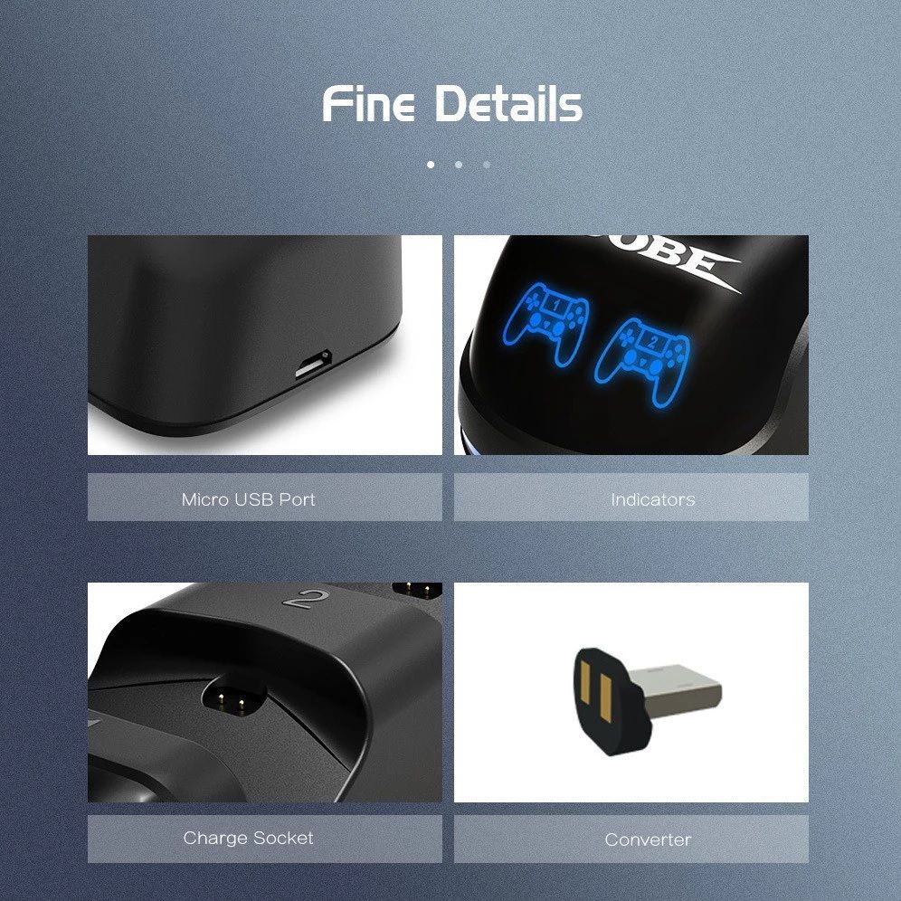 DOBE PS4 Dual Controller Charging Dock