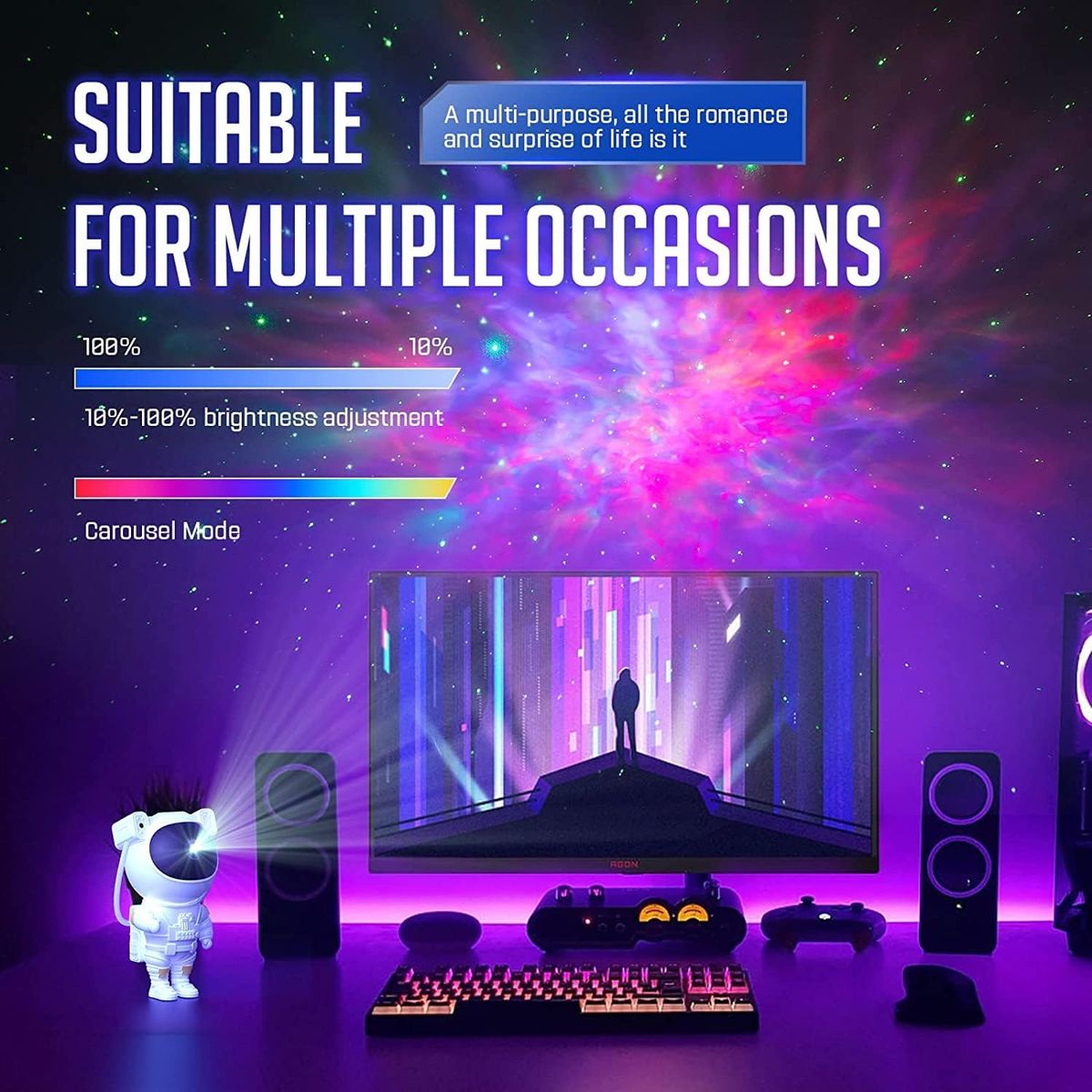 Astronaut Space Buddy Star Projector With Remote & Stable Base