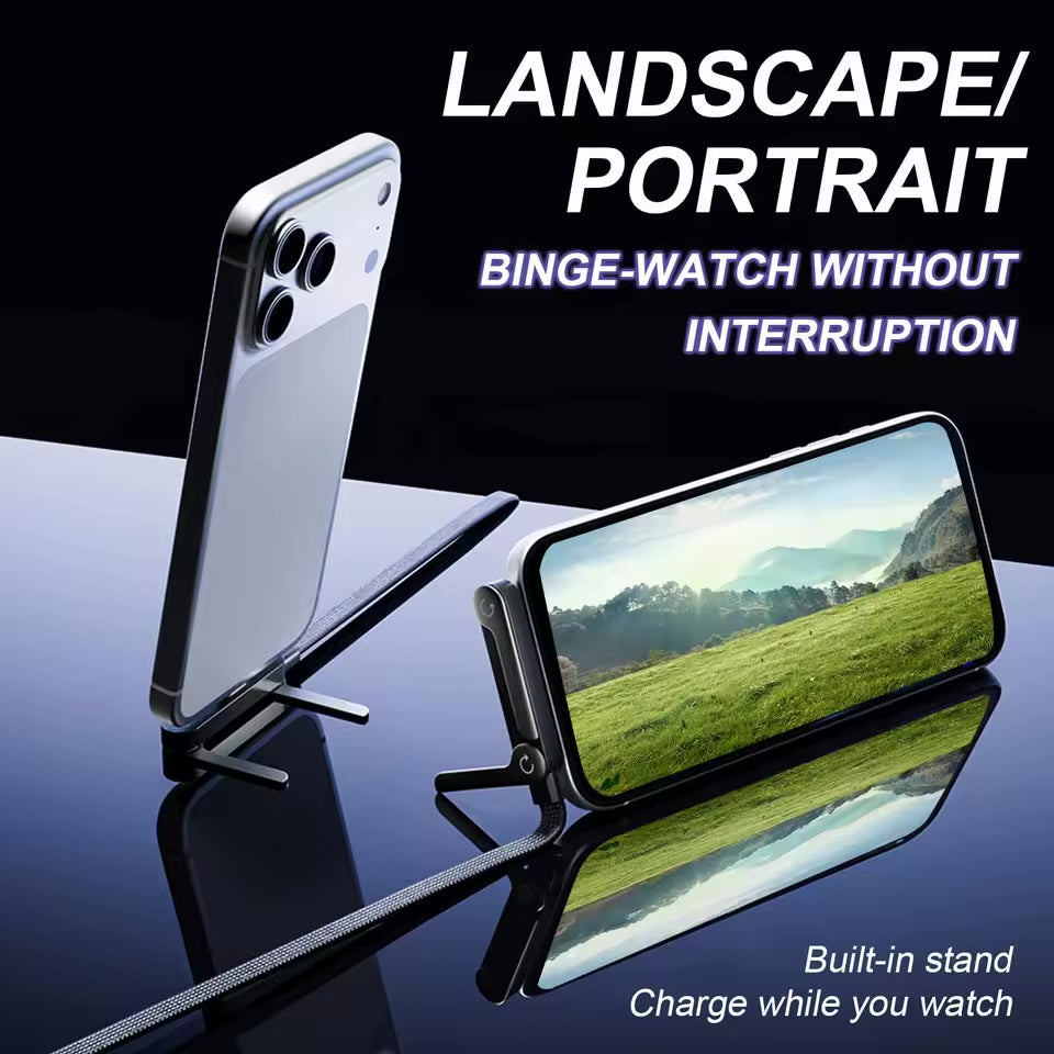 2 In 1 Invisible Holder Charger Cable 240W Fast Charging Cord With Phone Stand