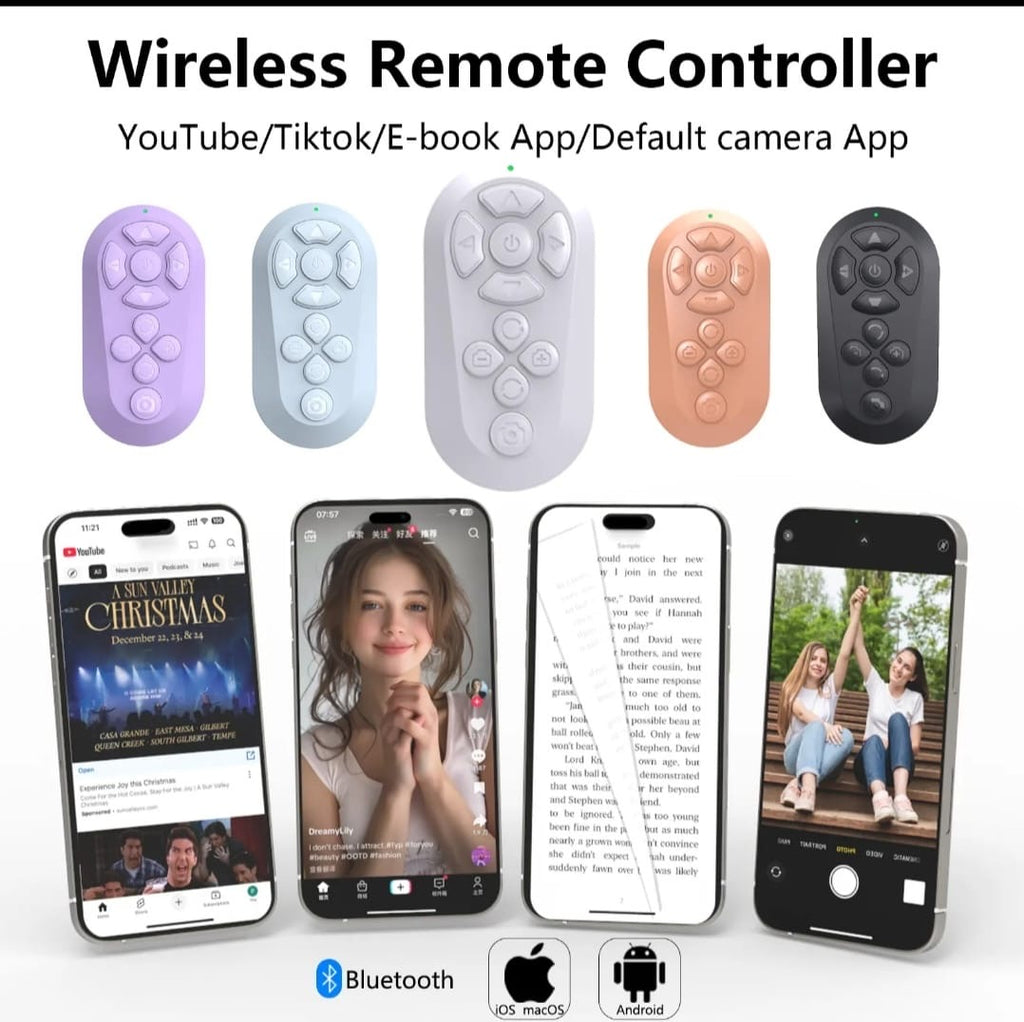 Wireless Remote Control for TikTok, Camera & Hands-Free Scrolling