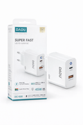 DADU 45W USB-C + USB-A Super Fast Charger (PD & QC) – Dual Port Wall Adapter SA Plug