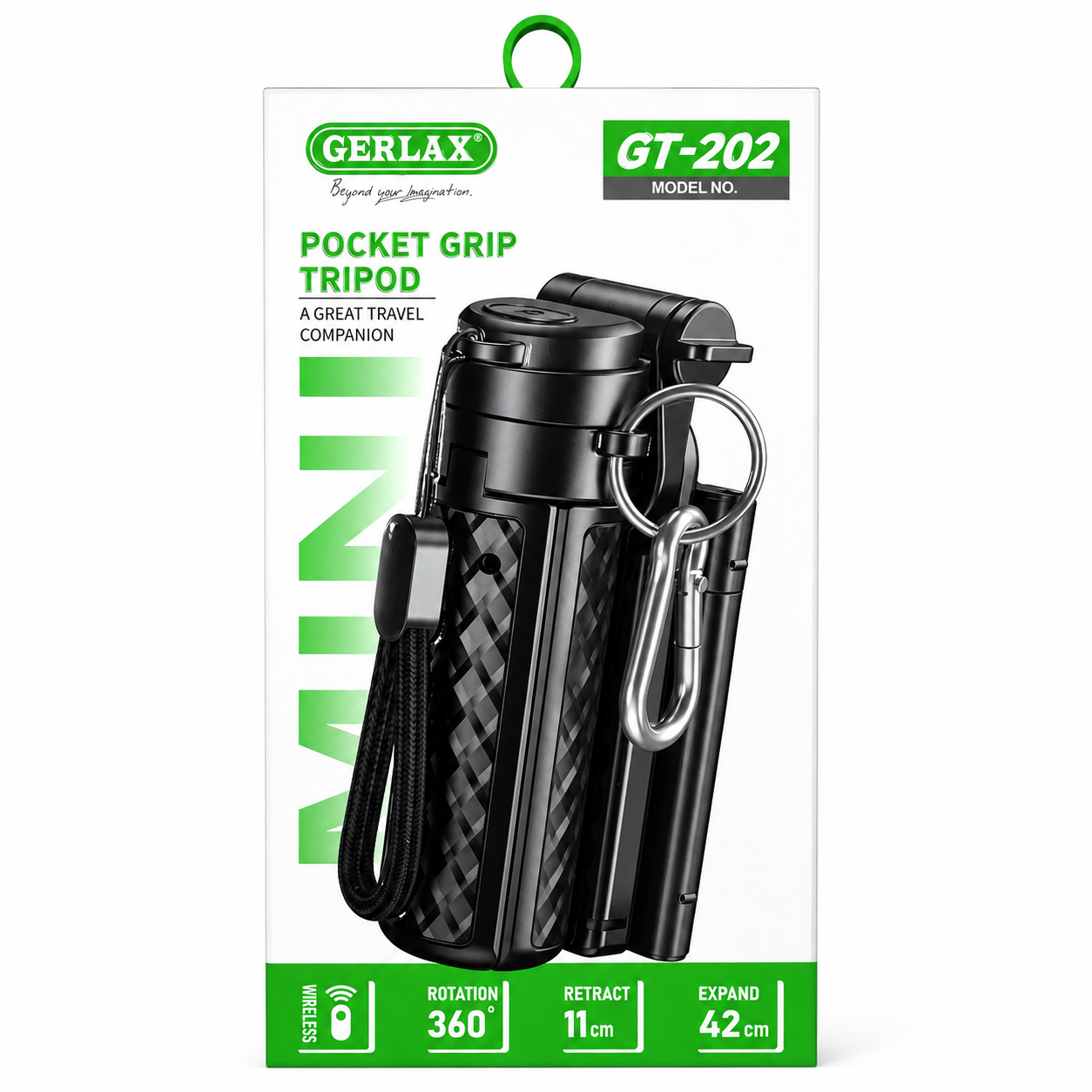 GERLAX GT-202 Pocket Grip Tripod with Wireless Remote