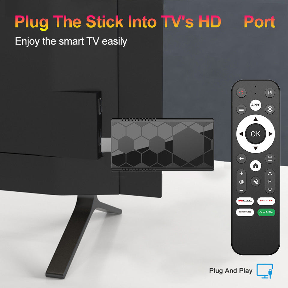 Android 14 4K Smart TV Stick with voice remote