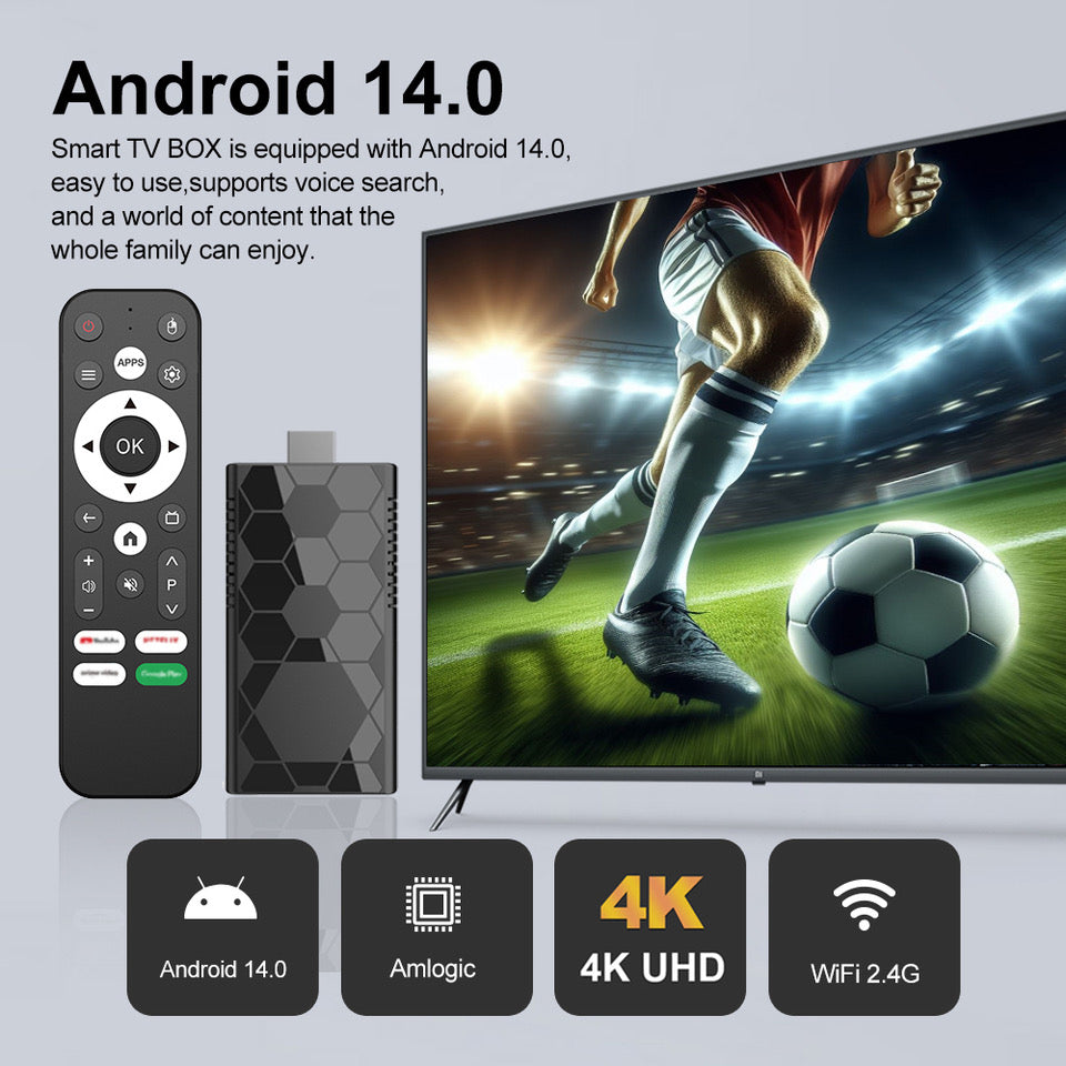 Android 14 4K TV Stick features