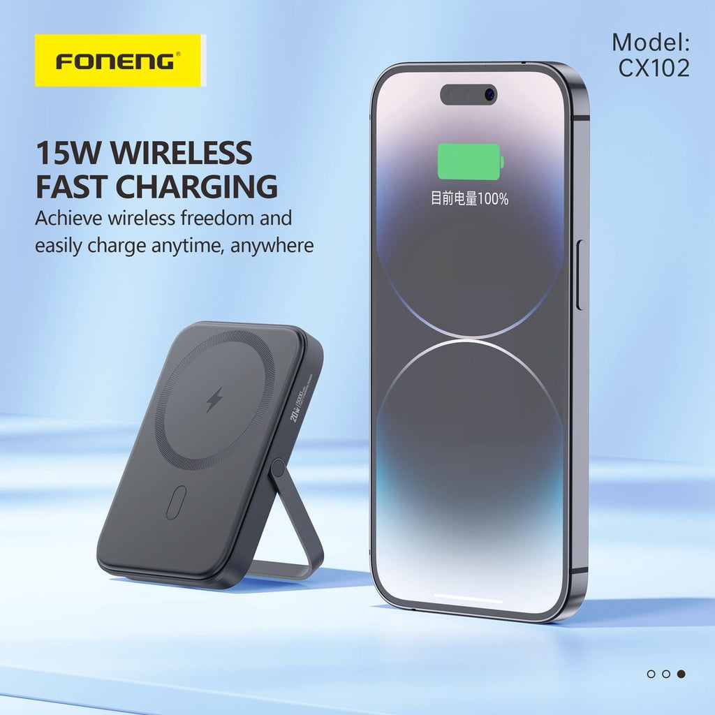 FONENG CX102 15W wireless fast charging magnetic power bank