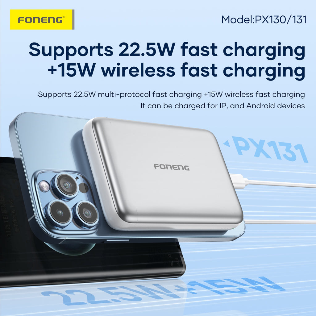 FONENG PX130 PX131 22.5W wired and 15W wireless fast charging