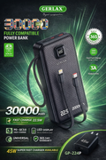 GERLAX 20000mAh 22.5W Fast Charge Power Bank – Dual Cable Built-In – GP-224P