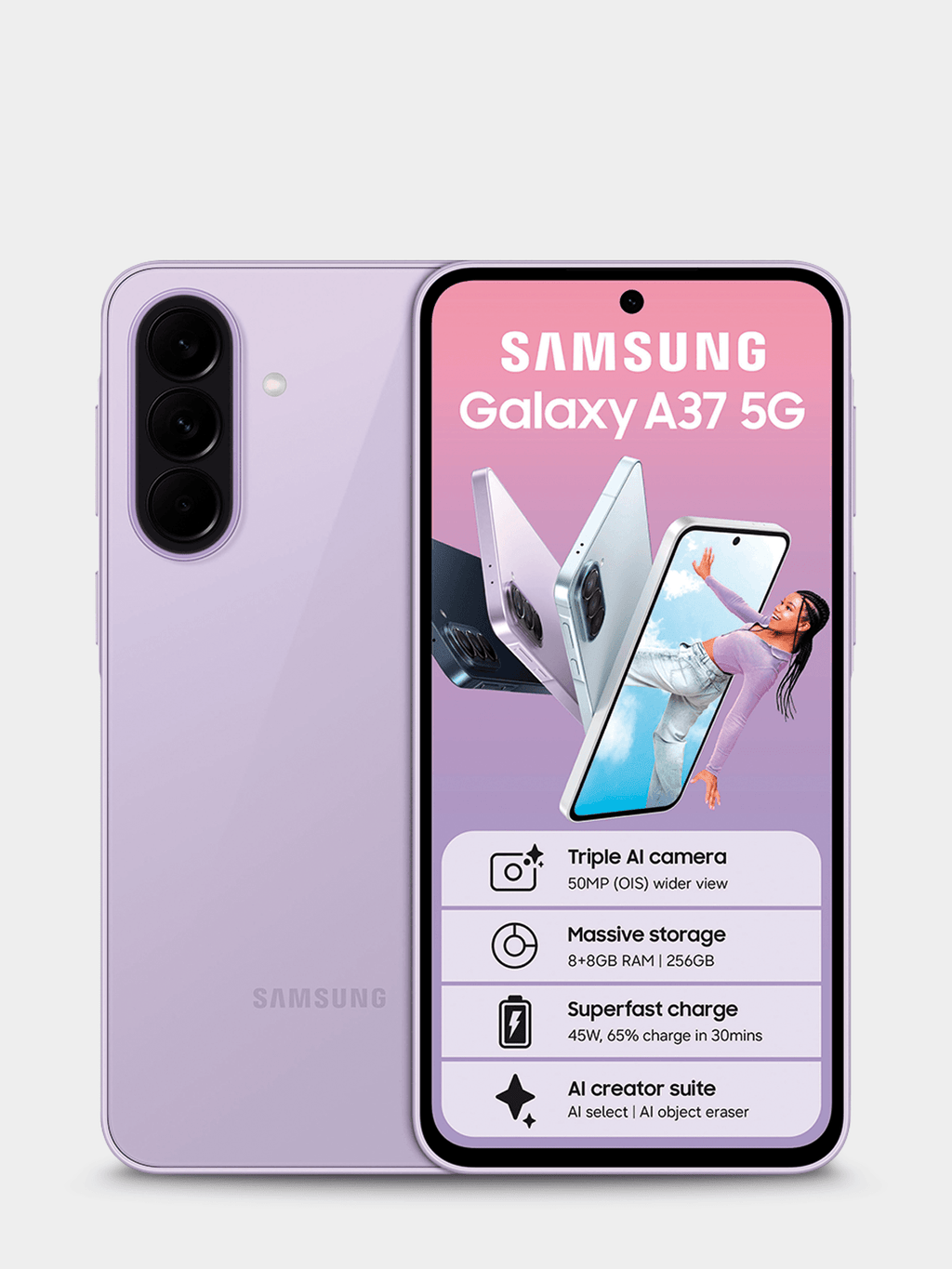 Samsung Galaxy A37 5G in Awesome White
